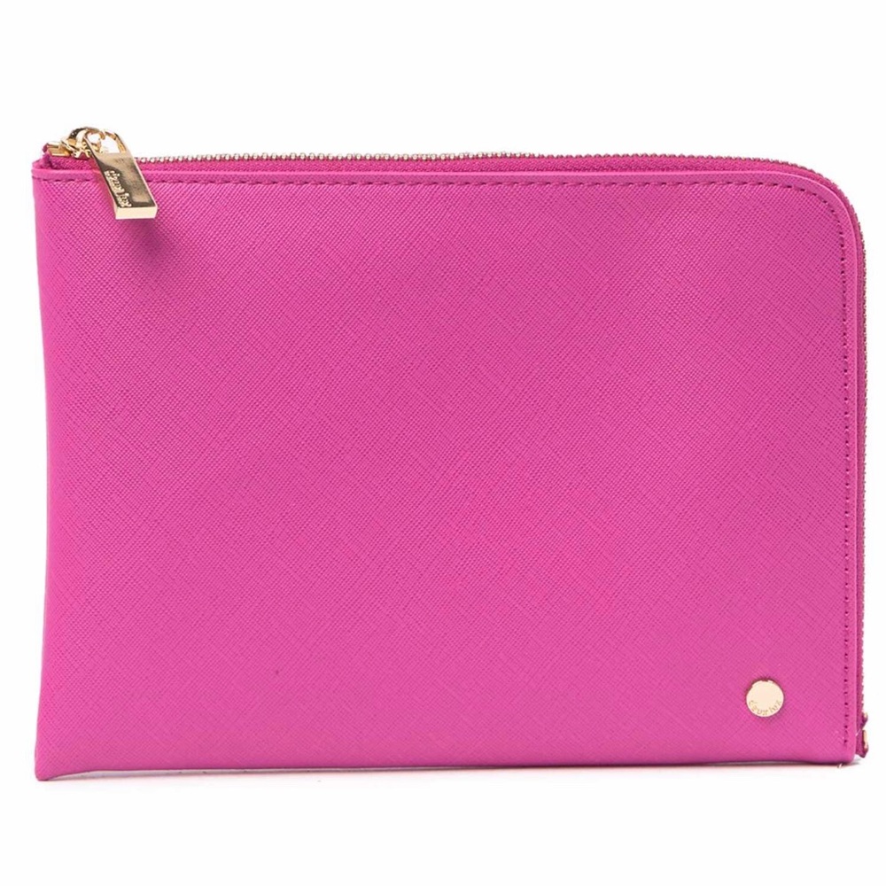 DEUX LUX LEATHER POUCHE IN PNK (BLK+YLW Avail too)